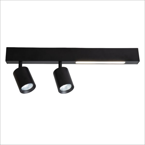 Stropné svietidlo Magnet, 2x čierne kovové tienidlo + 1x LED 5W, b