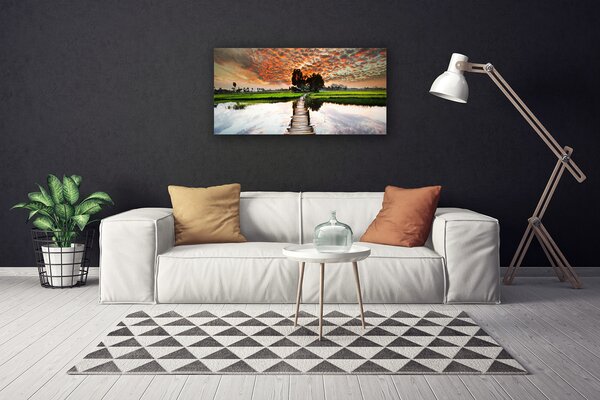 Obraz na plátne Most jazero príroda 100x50 cm