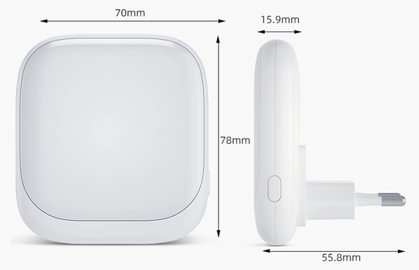 LED svietidlo do zásuvky Pati, 1x LED 0,5w, 2700k, w, senzor súmraku