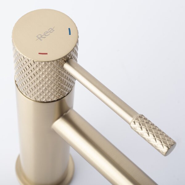 Umývadlový faucet Rea Venti Brush Gold vysoký