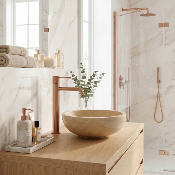 Umývadlový faucet Rea Venti Brush Copper vysoký