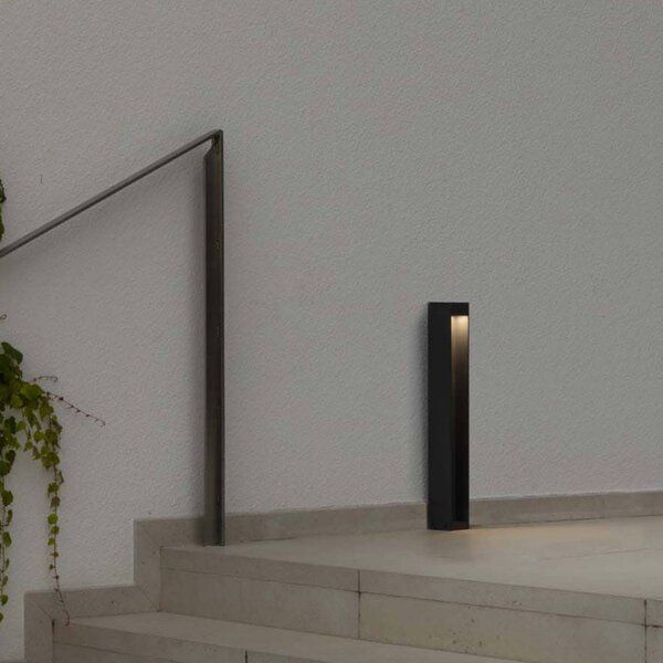 FARO BARCELONA LED podsvetlenie Cerler, antracitová, 60 cm, kov, IP65,, Hliník / sivá / zinok, Hliník, Moderný, Vonkajčie stĺpové osvetlenie