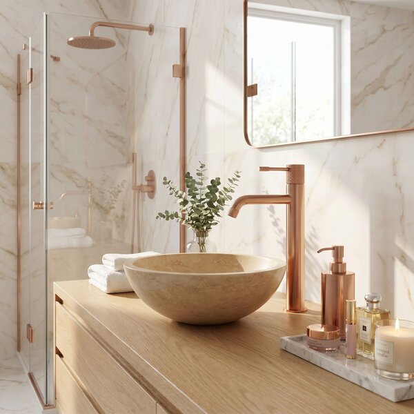 Umývadlový faucet Rea Venti Brush Copper vysoký