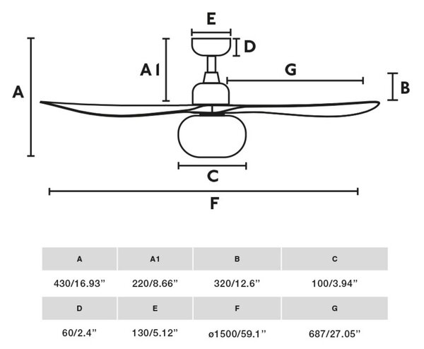 Stropný ventilátor s osvetlením Outwood, hnedý, DC, tichý, Ø150cm, Čierna, Obývacia izba / jedáleň, Plast, Moderný