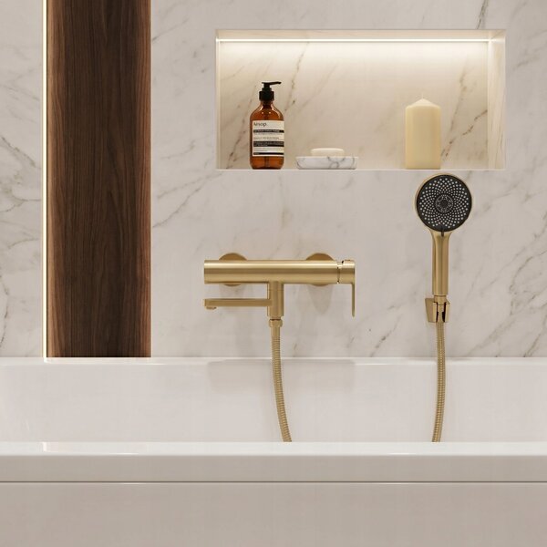 Sprchová hadica Rea Brush Gold 150 cm