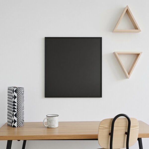 Čierna magnetická popisná tabuľa PREMIUM v hliníkovom čiernom ráme 60x40 cm