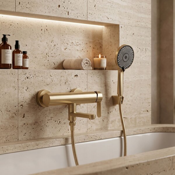 Sprchová hadica Rea Brush Gold 150 cm