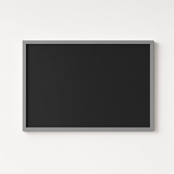 Čierna kriedová tabuľa v šedom drevenom ráme COLOR 90x60 cm