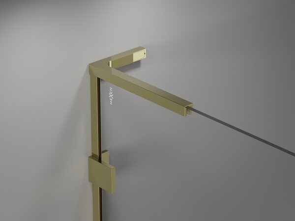 Mexen Lunar L, 2-krídlová vaňová zástena pravá 110 x 150 cm, číre sklo, zlatá lesklá, 897L-110-100-50-00-P