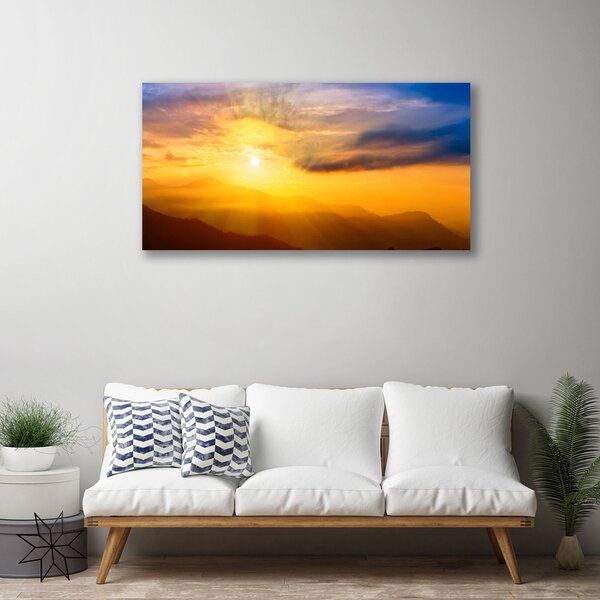 Obraz Canvas Hory slnko mraky príroda 100x50 cm