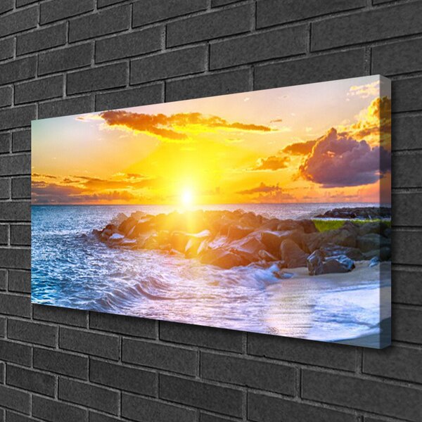 Obraz Canvas Západ slnka more pobrežie 100x50 cm