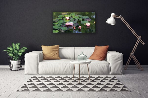 Obraz Canvas Vodné lilie rybník príroda 100x50 cm