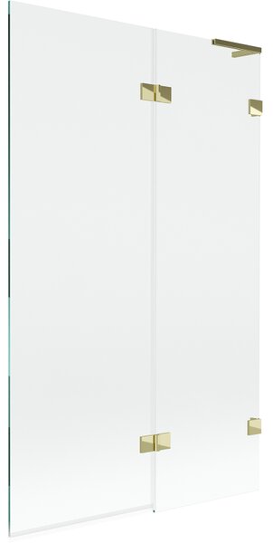 Mexen Lunar L, 2-krídlová vaňová zástena pravá 110 x 150 cm, číre sklo, zlatá lesklá, 897L-110-100-50-00-P