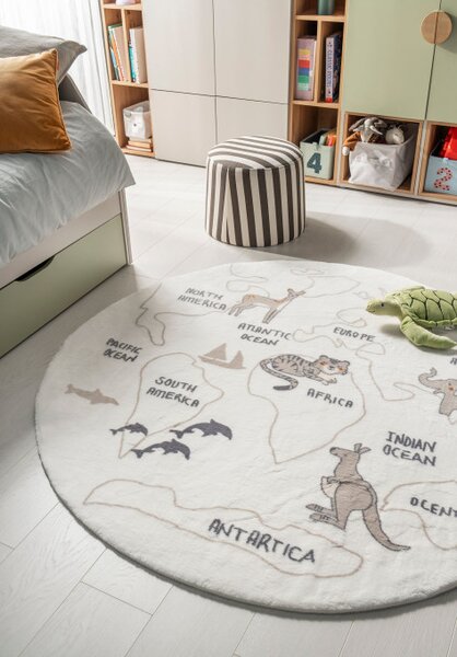 Koberec SOFTY Kids Animals World kruh