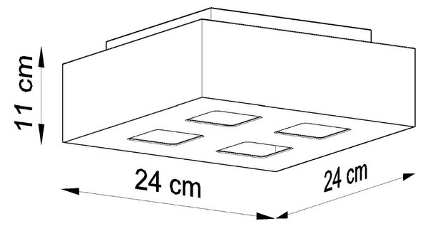 Stropné svietidlo Mono 4, 1x biele/čierne kovové tienidlo