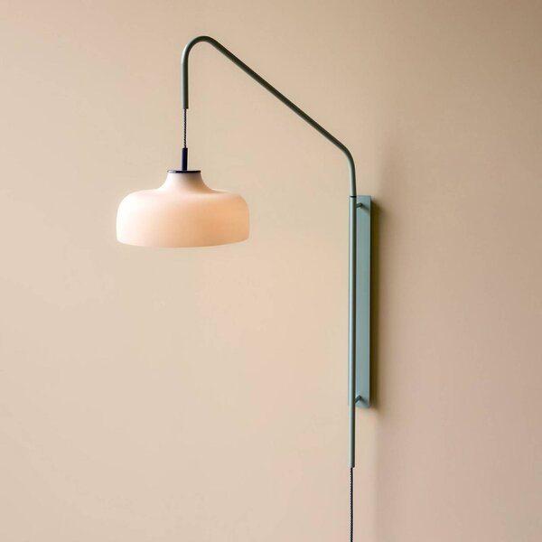 Hübsch HÜBSCH Nástenné svetlo Current, modrá, výška 71 cm, Modrá, Obývacia izba / jedáleň, Sklo, Moderný