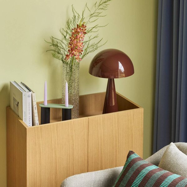 HÜBSCH stolová lampa Mush, hnedá, kov, výška 50 cm, Hnedá / hrdzavá, Spálňa, kov, Moderný