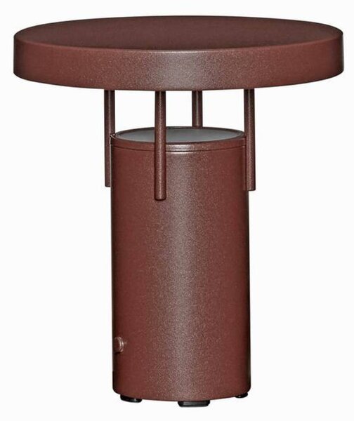HÜBSCH stolová LED lampa BringMe Mini, bordová, 20 cm, Červená, kov, Moderný