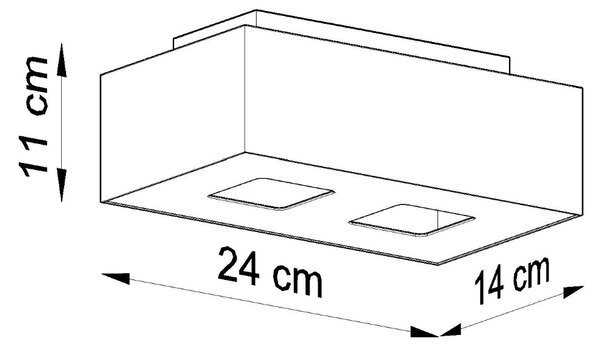 Stropné svietidlo Mono 2, 1x biele/čierne kovové tienidlo