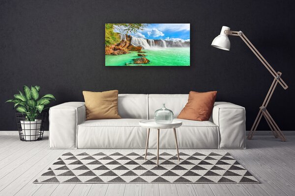 Obraz Canvas Vodopád jazero príroda 100x50 cm