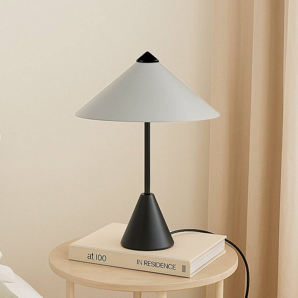 Lindby stolová lampa Norvik, výška 35 cm, čierna/sivá, kov, Čierna, Obývacia izba / jedáleň, kov, Moderný, Stojacie svietidlo