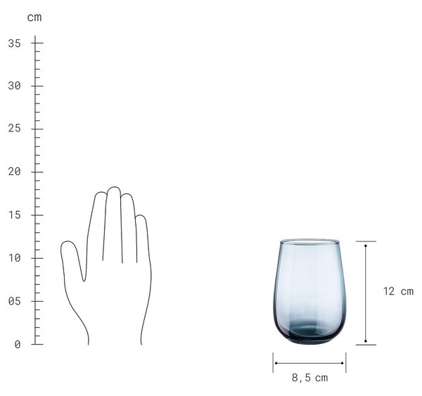 CALICO Pohár na vodu 590 ml - modrá