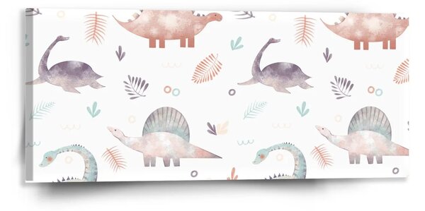 Sablio Obraz Maľované dinosaury - 110x50 cm