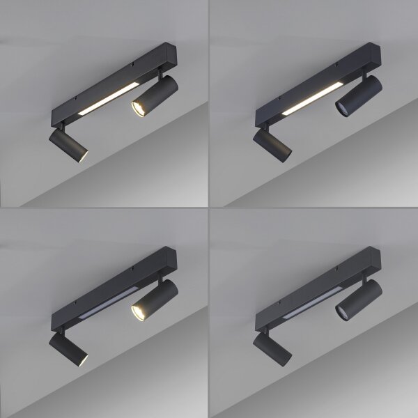 Schöner Wohnen 11793-18 - LED bodové svietidlo DANTE 2xGU10/10W+LED/7,2W čierna