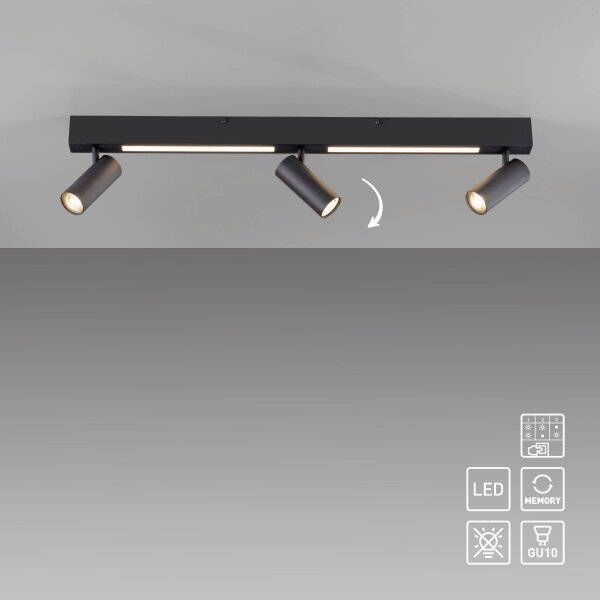 Schöner Wohnen 11794-18 - LED bodové svietidlo DANTE 3xGU10/10W+LED/14,4W čierne
