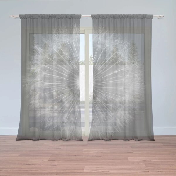 Sablio Záclony Čiernobiela púpava: 2ks 150x250cm