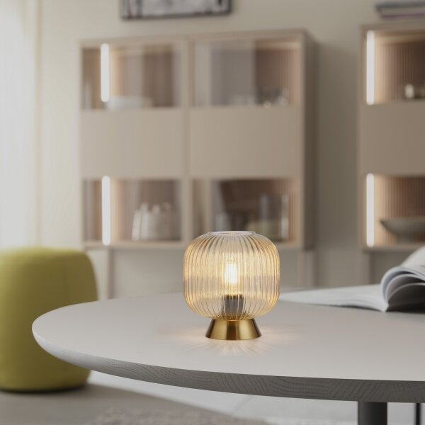 Schöner Wohnen 13573-27 - Stolná lampa NAMI 1xE27/25W/230V zlatá/béžová
