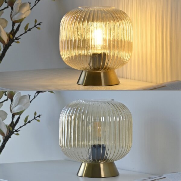 Schöner Wohnen 13573-27 - Stolná lampa NAMI 1xE27/25W/230V zlatá/béžová
