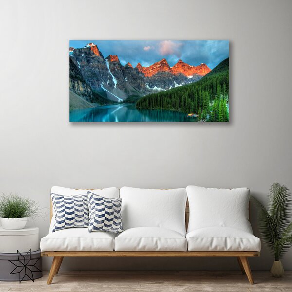 Obraz Canvas Hora les jazero príroda 100x50 cm