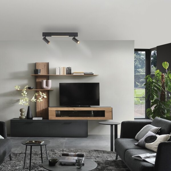 Schöner Wohnen 11793-18 - LED bodové svietidlo DANTE 2xGU10/10W+LED/7,2W čierna