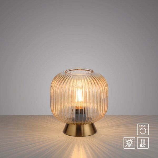 Schöner Wohnen 13573-27 - Stolná lampa NAMI 1xE27/25W/230V zlatá/béžová
