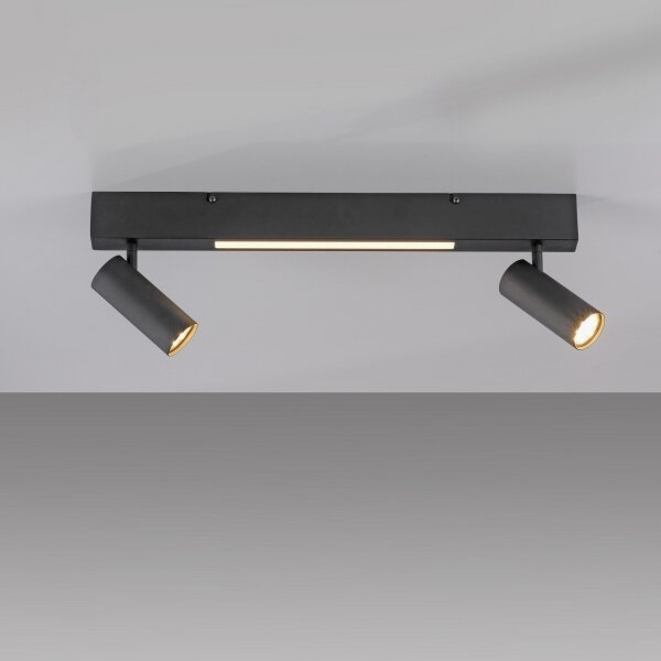 Schöner Wohnen 11793-18 - LED bodové svietidlo DANTE 2xGU10/10W+LED/7,2W čierna
