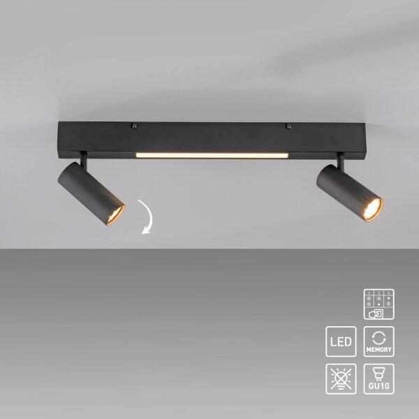 Schöner Wohnen 11793-18 - LED bodové svietidlo DANTE 2xGU10/10W+LED/7,2W čierna