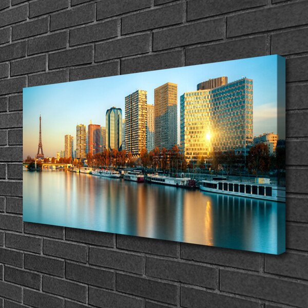 Obraz Canvas Mesto more domy paríž 100x50 cm