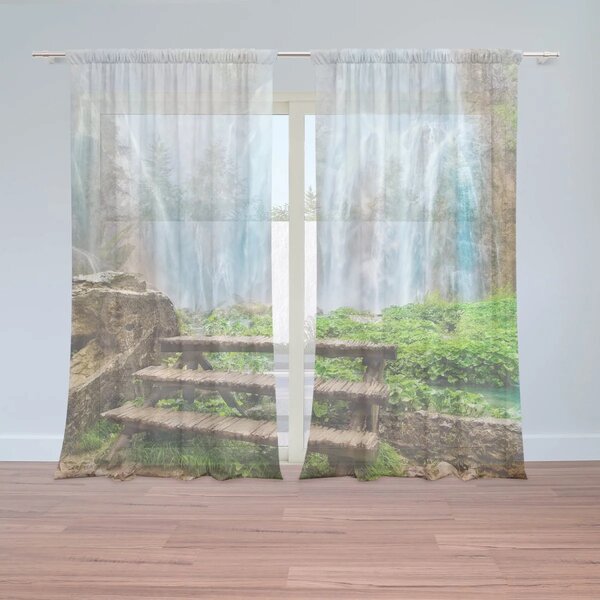 Sablio Záclony Posedenie pri vodopáde: 2ks 150x250cm