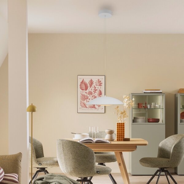 Schöner Wohnen 14606-16 -LED stmievateľný luster na lanku LENTE LED/17W/230V pr.40cm biela