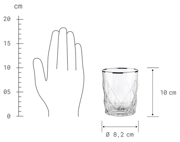 UPSCALE Pohár na vodu 345 ml - strieborná