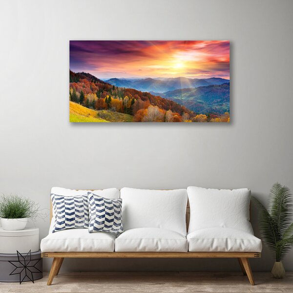Obraz Canvas Hora les slnko krajina 100x50 cm