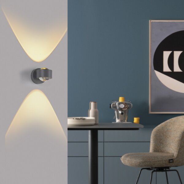 Schöner Wohnen 19331-21 - LED nástenné svietidlo CHIA 2xLED/2W/230V antracitové