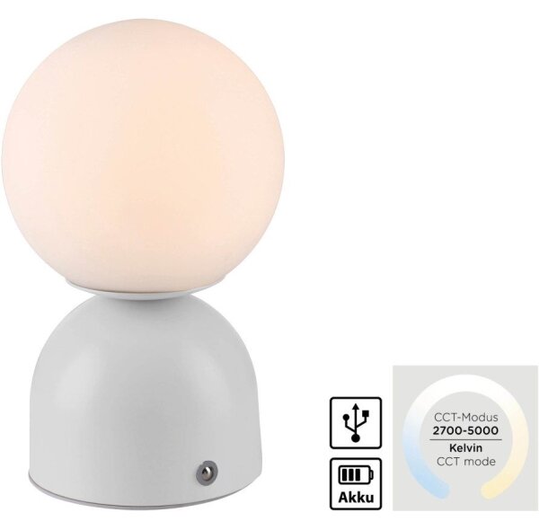 Schöner Wohnen 19218-16 - LED stmievateľná stolná lampa RUDI LED/1,2W/5V biela