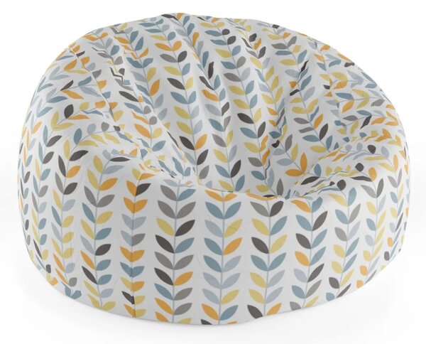 Sablio Sedací vak Cocoon Farebné lístky - 75 x 45 x 35 cm