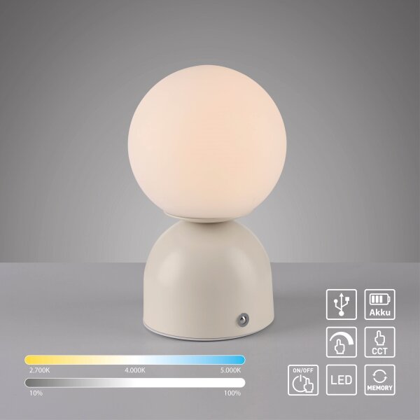 Schöner Wohnen 19218-39 - LED stmievateľná stolná lampa RUDI LED/1,2W/5V šedá