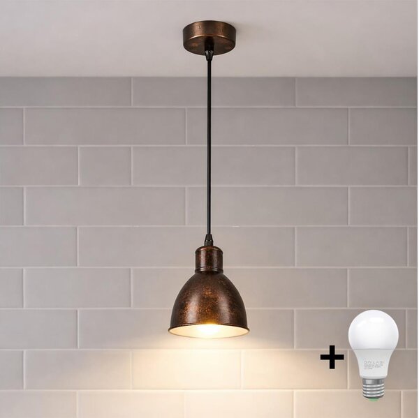 Brilagi - LED luster na lanku RIDDY 1xE27/60W/230V medená/patina