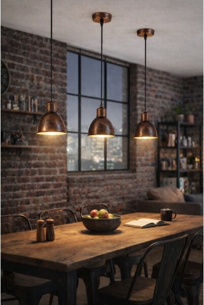 Brilagi - LED luster na lanku RIDDY 1xE27/60W/230V medená/patina