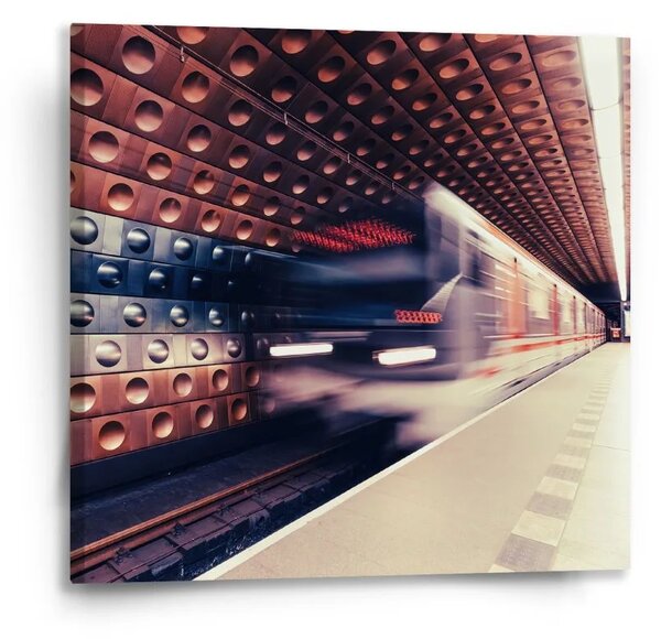 Sablio Obraz Metro na farebnej stanici - 50x50 cm