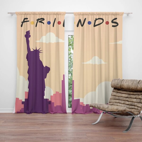 Sablio Záves Seriál Priatelia FRIENDS Socha Slobody: 2ks 140x250cm